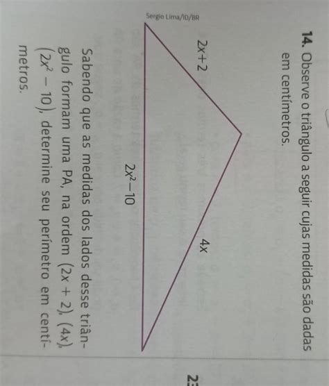 obeserve o triângulo a seguir cujas as medidas são dadas em centímetros