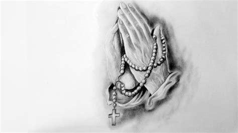 How To Draw Praying Hands Holding Rosary YouTube