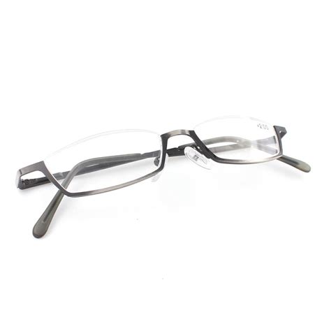 Reversal Half Rimless Reading Glasses Fashion Rectangle Presbyopia Glasses For Men And Women