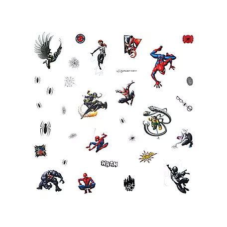 roommates blue red black spider man giant wall decals  tractor