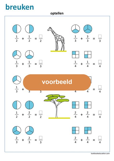 Werkblad Breuken Optellen - LookbookEducation.com/nl