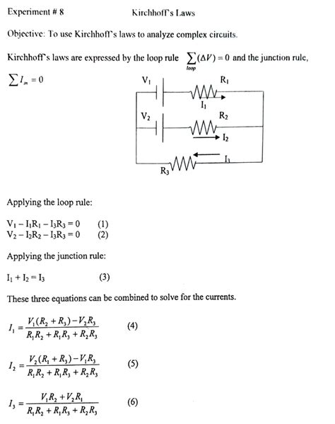 Solved From Equations 1 2 And 3 Derive Equation 4 Experiment 8 Kirchhoffs Laws Objective