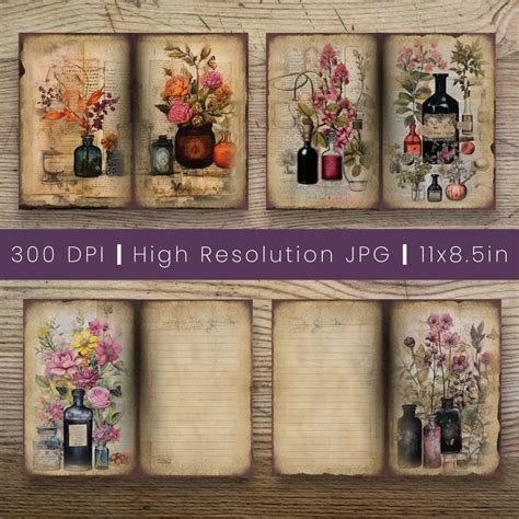 Apothecary Junk Journal Pages Junk Journal Kit Digital Scrapbook Paper