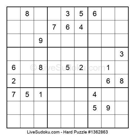 Hard Sudoku Online #1362863 - Live Sudoku