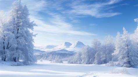 Premium AI Image | A snowy landscape with a snowy landscape