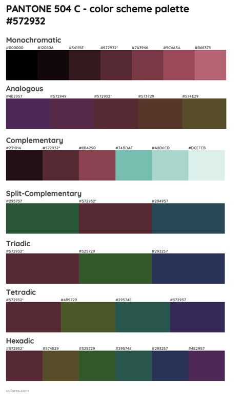 Pantone 504 C Color Palettes