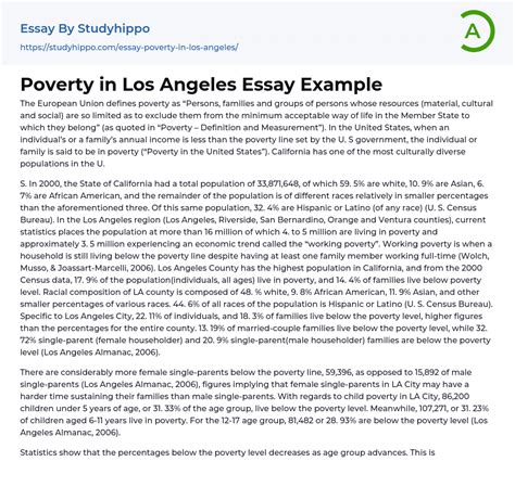 Los Angeles “americas Homeless Capital” Essay Example