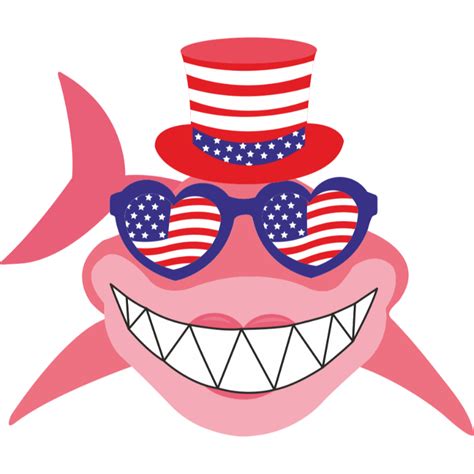 American Flag Shark Svg Th Of July Svg Happy Th Of July Inspire