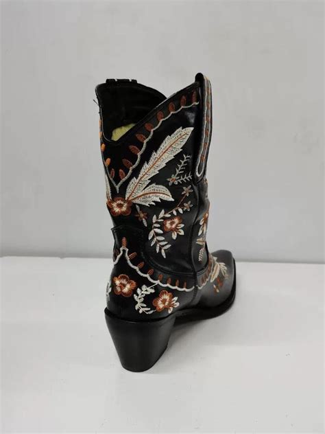 Cowboy Western Black Ankle Boots - Etsy