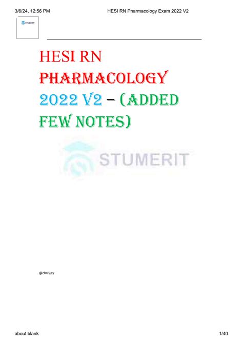 Solution Hesi Rn Pharmacology Exam V Studypool