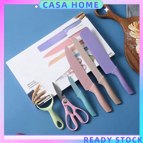 CASA 6 In 1 In BOXStainless Steel Knife Set Scissors Kitchen Knife