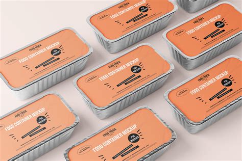 Aluminum Food Container Mockup Mockup Free