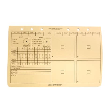 Modular Sniper Data Book Zero Data Sheets