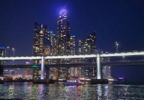 Night View of Marine City and Haeundae River Cruise, Busan, South Korea ...