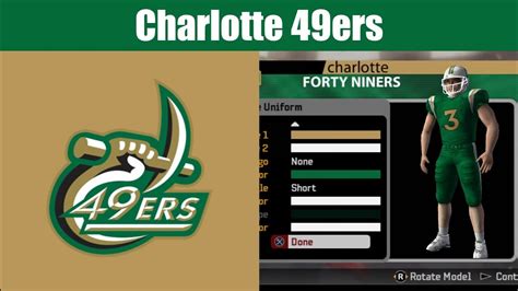 Charlotte 49ers - Create A School - NCAA Football 06 - YouTube