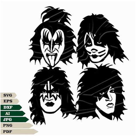 kiss Svg File,Kiss Rock Band Svg Design,Members Rock Band Kiss Png ...