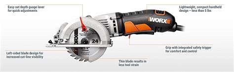 WORX WX429 Circular Saw 400W WORXSAW XL With 3x Blades Carry Case