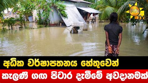 අධික වර්ෂාපතනය හේතුවෙන් කැලණි ගඟ පිටාර දැමීමේ අවදානමක් Hiru News Youtube