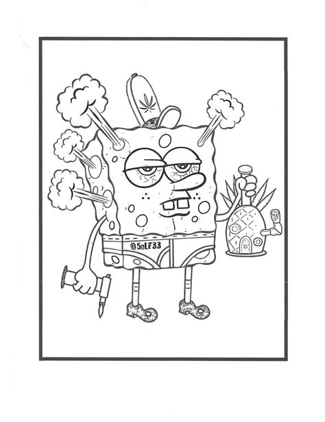 14 Sponge Bob Stoner Coloring Pages Etsy