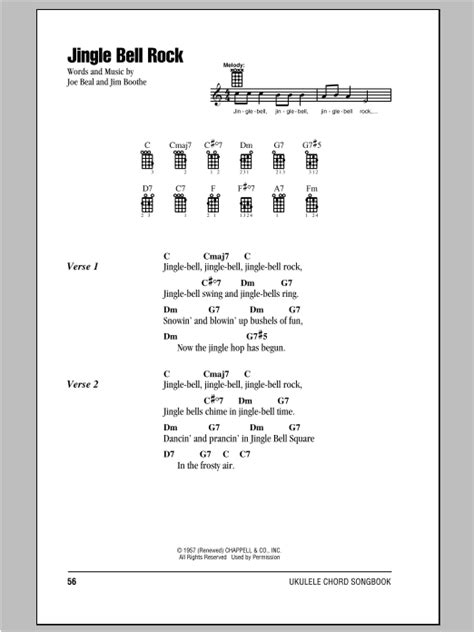 Jingle Bell Rock By Bobby Helms Sheet Music For Ukulele Chords Lyrics