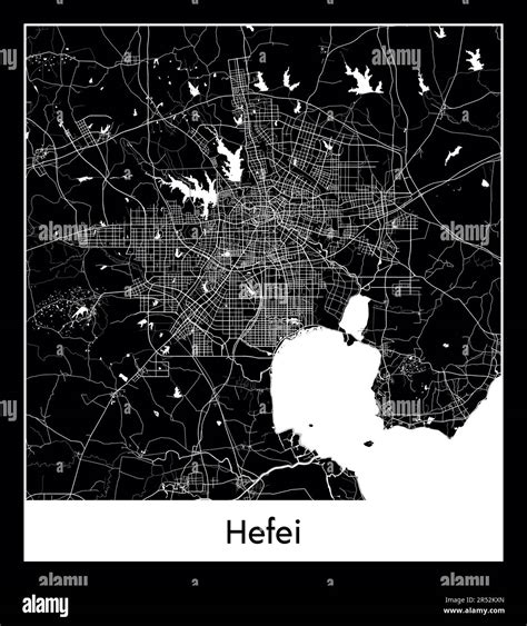 Minimal city map of Hefei (China Asia Stock Vector Image & Art - Alamy