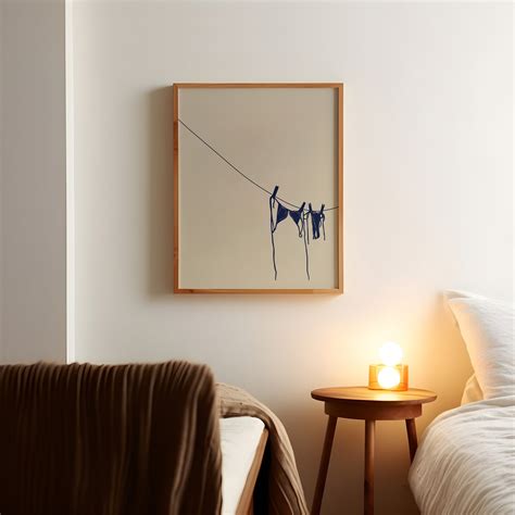 Blue Bikini Art Print Bathing Suit Poster Beachy Prints Coconut Girl Coastal Cowgirl Wall