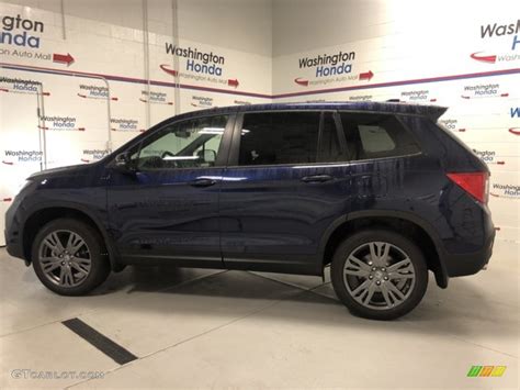 2021 Obsidian Blue Pearl Honda Passport Ex L Awd 140122557 Photo 3 Car Color