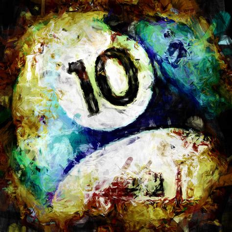 10 Ball Billiards Abstract Digital Art By David G Paul Fine Art America