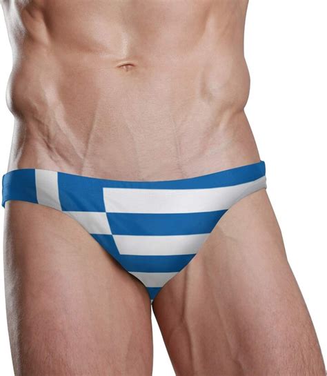 ZZKKO Men Swim Brief Bikini Greece Flag Beach Bikini For Men Swim Underwear XL ShopStyle