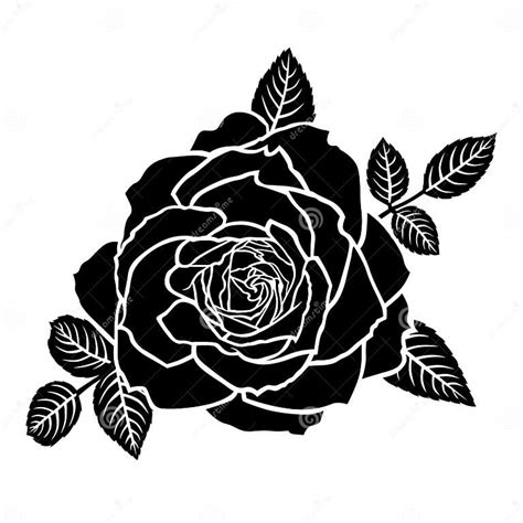 Silhouette Of A Rose Flower Stock Vector Illustration Of Rose Vector 173924405