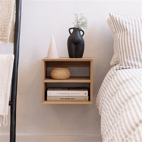 Simple Oak Floating Bedside Table Urbansize