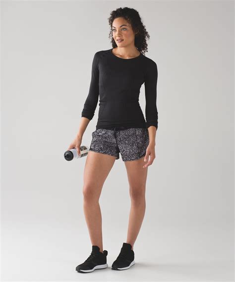 Lululemon Hotty Hot Short Long Mini Cinder Lace White Black Black Lulu Fanatics