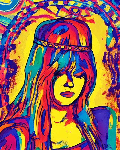 Hippie Art Painting 60s Style · Creative Fabrica