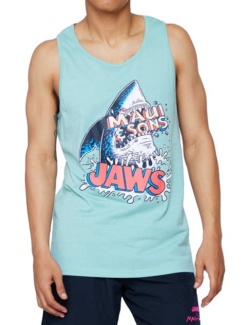 Maui And Sons X Jaws Men S Big Men S Graphic Tank Top Sizes S 3XL