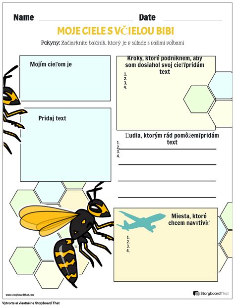 Stanovenie cieľa s včielkou BiBi Storyboard par sk examples