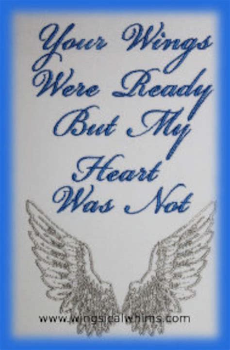 Your Wings Were Ready My Heart Was Not Machine Embroidery File Etsy