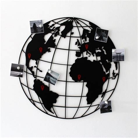 Metal World Map Metal Wall Decor Metal Wall Art Metal Wall Etsy