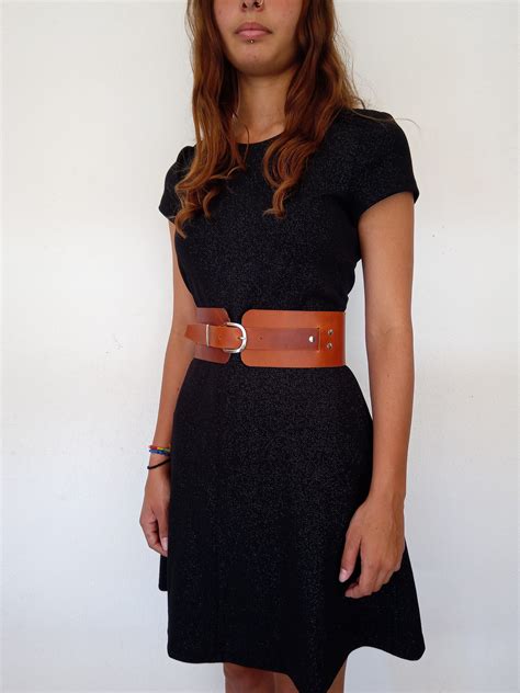 Black Wide Leather Belt Women Waist Leather Belt For Dress Etsy