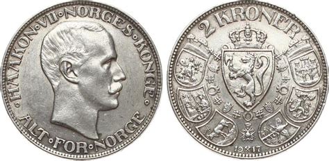 Norwegen 2 Kroner 1917 Håkon VII vz MA Shops