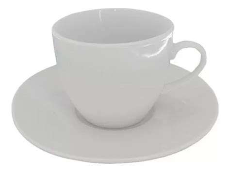 Set X6 Jarro Mug Taza Con Plato De Ceramica 200 Ml