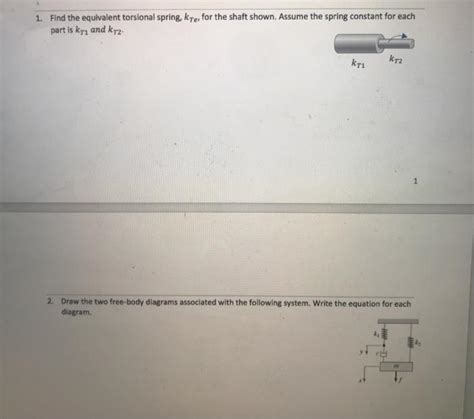 Solved 1 Find The Equivalent Torsional Spring Kte For The Chegg