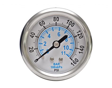 1 4 NPT 0 30 PSI 0 2bar Stainless Steel Pressure Gauge ControlAir