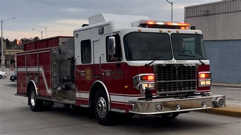 West Bend WI Fire Department Medic 11 And Engine 1 Responding From