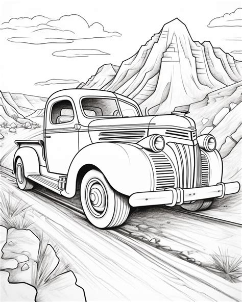 Premium Photo | Coloring pages of old trucks old truck coloring pages ...