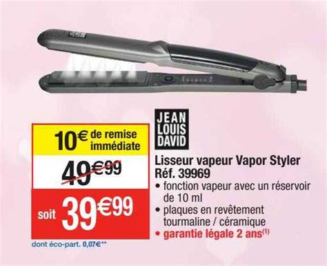 Promo Lisseur Vapeur Vapor Styler Jean Louis David Chez Migros France