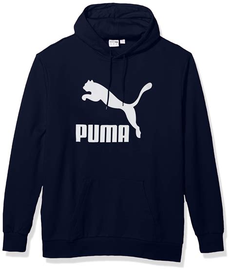 PUMA Cotton Classics Logo Hoodie in Blue for Men - Save 47% - Lyst