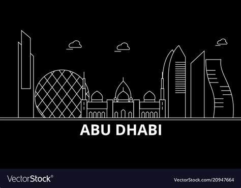 Abu Dhabi Silhouette Skyline United Arab Emirates Vector Image