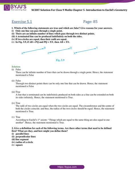 Ncert Solutions For Class 9 Maths Chapter 5 Introduction To Euclids