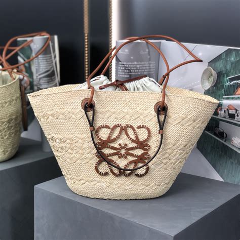 Loewe Medium Anagram Basket Raffia Tote Bag Gorchic