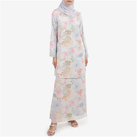 Floral Chiffon Baju Kurung High End Custom Clothing Manufacturer